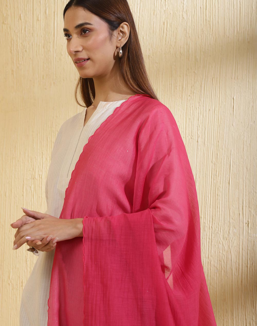 Buy Maroon Cotton Silk Embroidered Dupatta for Women Online at Fabindia ...