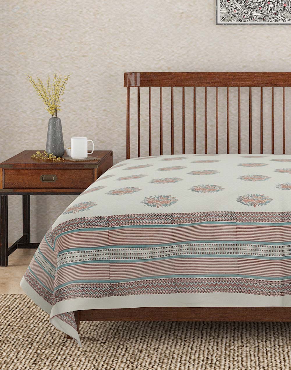 Cotton Palampur Printed Bed Cover - Queen