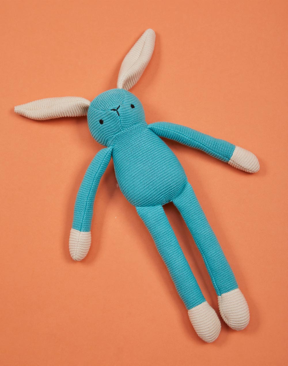Blue Poly Filled Cotton Rabbit Toy