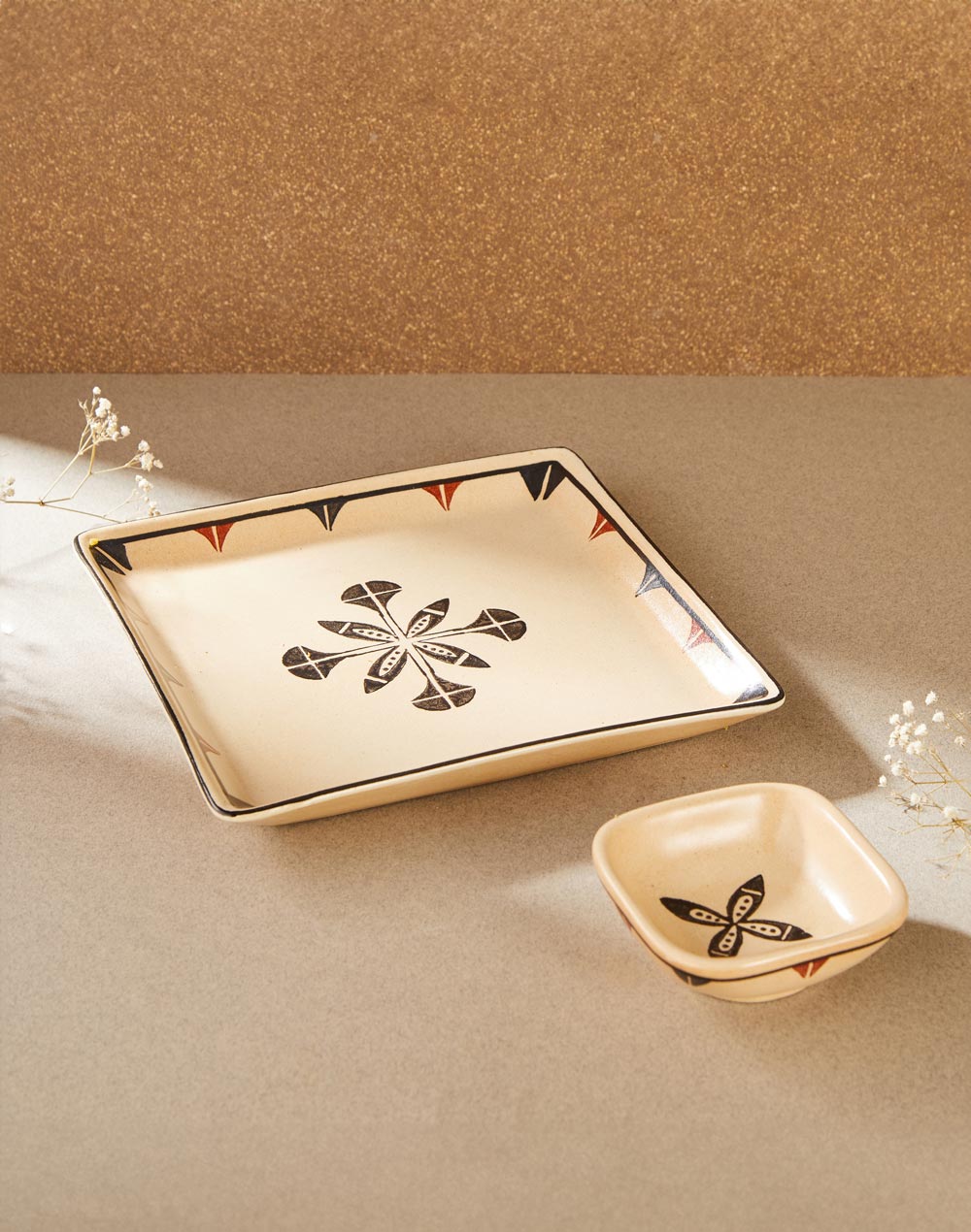 Buy Aaravi Brass Etched Tray Online at Fabindia