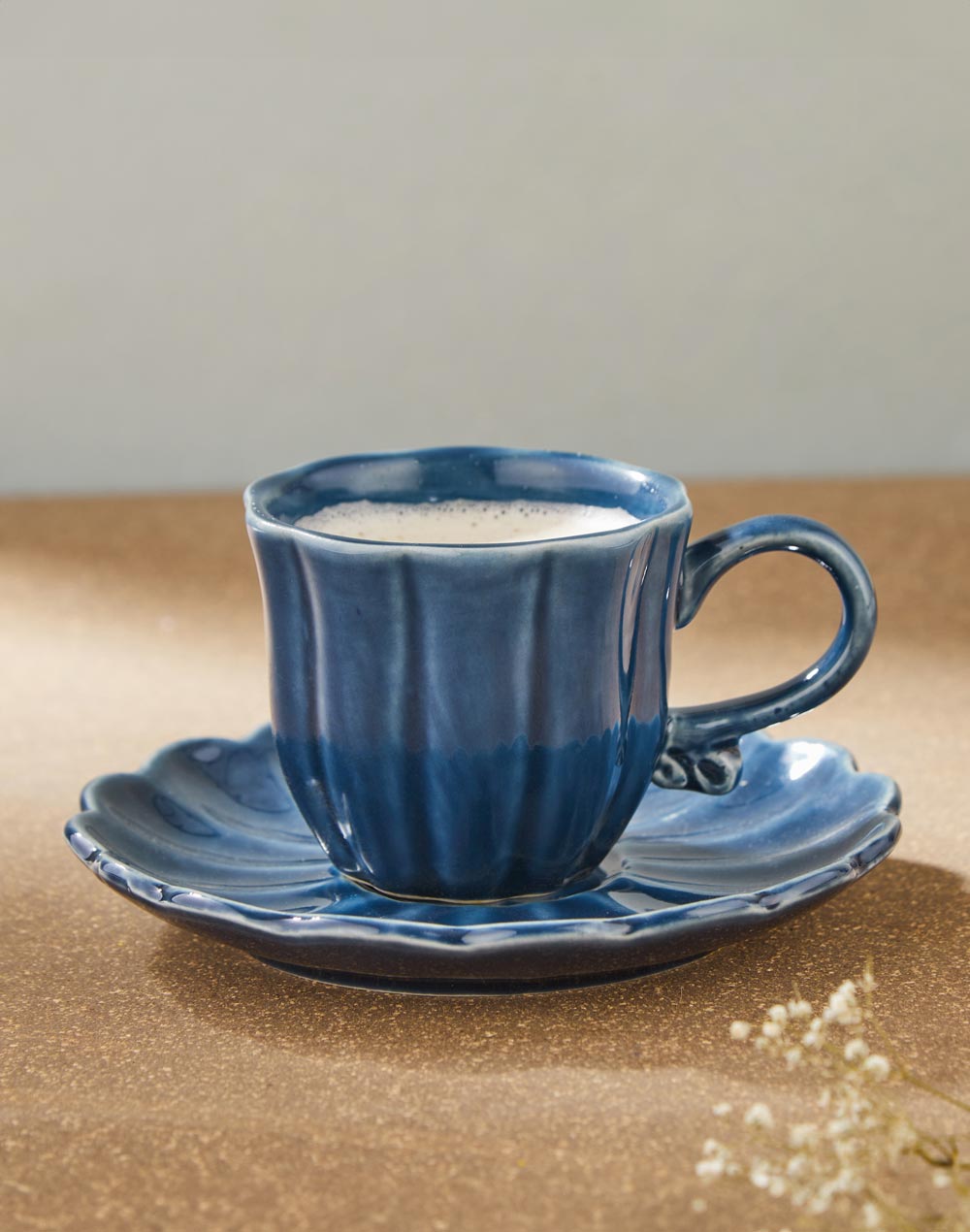 Blue Ceramic Glazed Umara Cup N Saucer