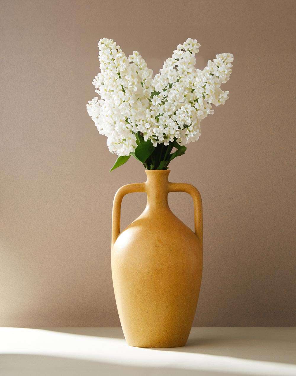 Yellow Thar Marble Dust Table Vases