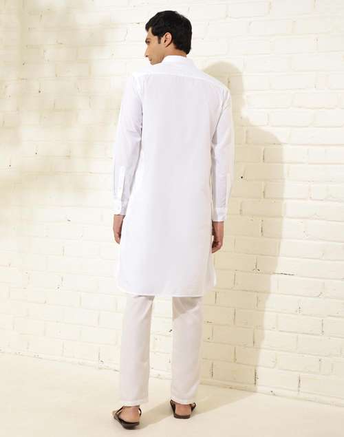 Pathani White Color Buy White Cotton Woven Pathani for Men Online at Fabindia | 20151361