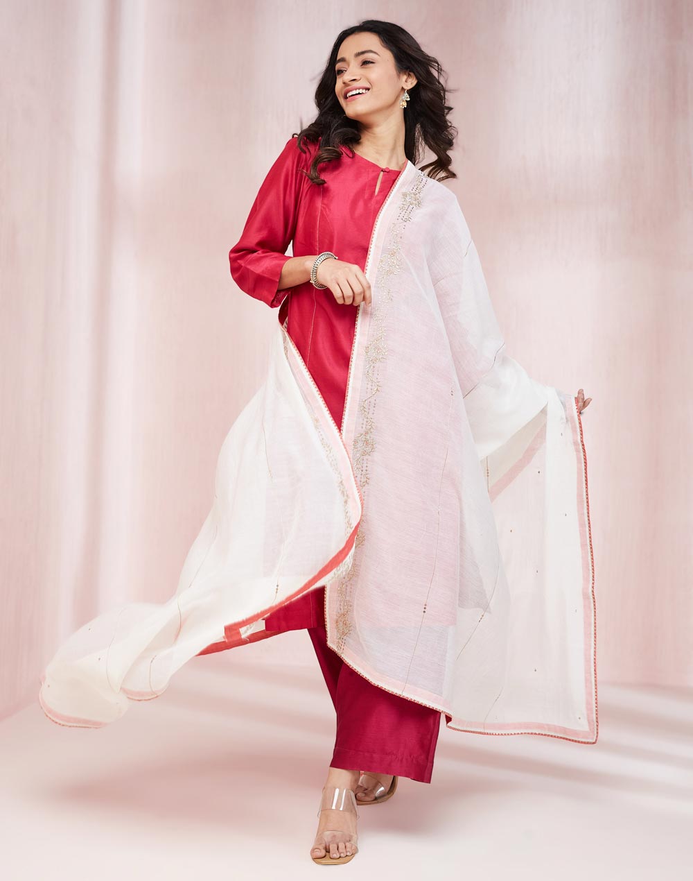 Natural Cotton Silk Metallic Embroideries Dupatta Natural Cotton Silk Metallic Embroideries Dupatta