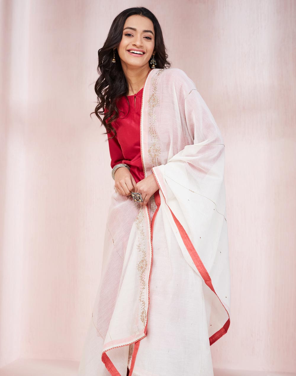 Natural Cotton Silk Metallic Embroideries Dupatta Natural Cotton Silk Metallic Embroideries Dupatta