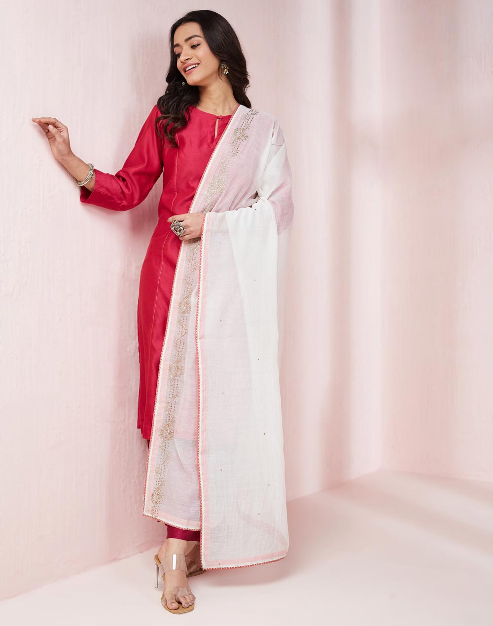 Natural Cotton Silk Metallic Embroideries Dupatta Natural Cotton Silk Metallic Embroideries Dupatta