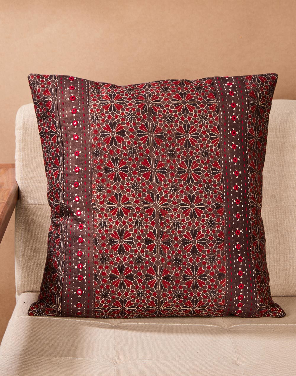 Multi Viscose Cotton Sindh Embroidered Cushion Cover