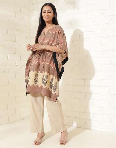 Red Cotton Printed Kaftan Red Cotton Printed Kaftan