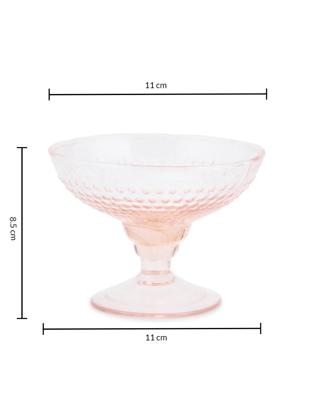 Pink Glass Taraash Dessert Bowl - Set of 4 Pink Glass Taraash Dessert Bowl - Set of 4