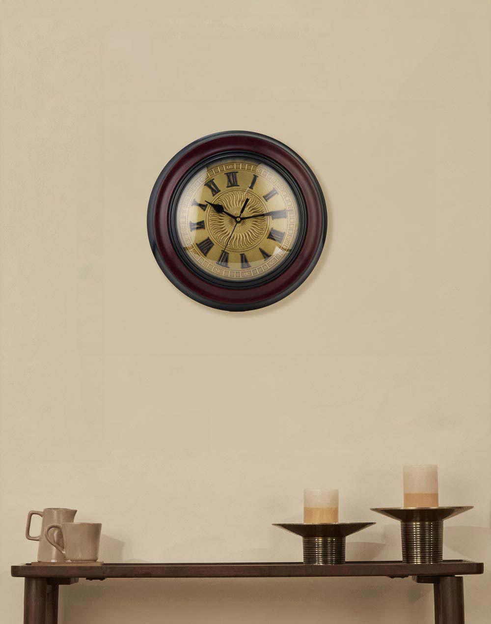 Brown Wooden Samaya Wall Clock
