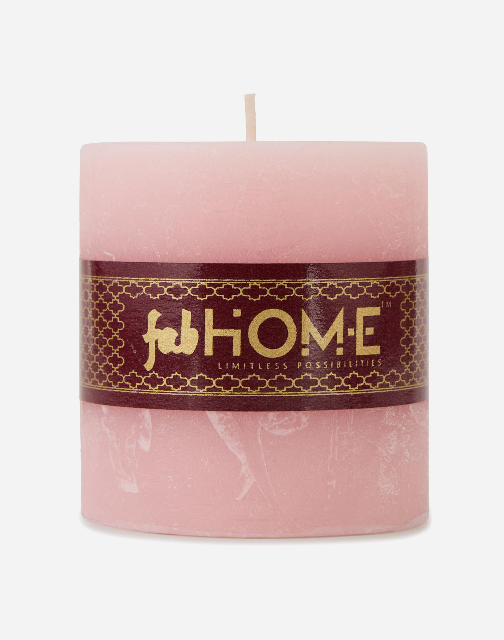 Rose Wax Pillar Candle - Pink Rose Wax Pillar Candle - Pink
