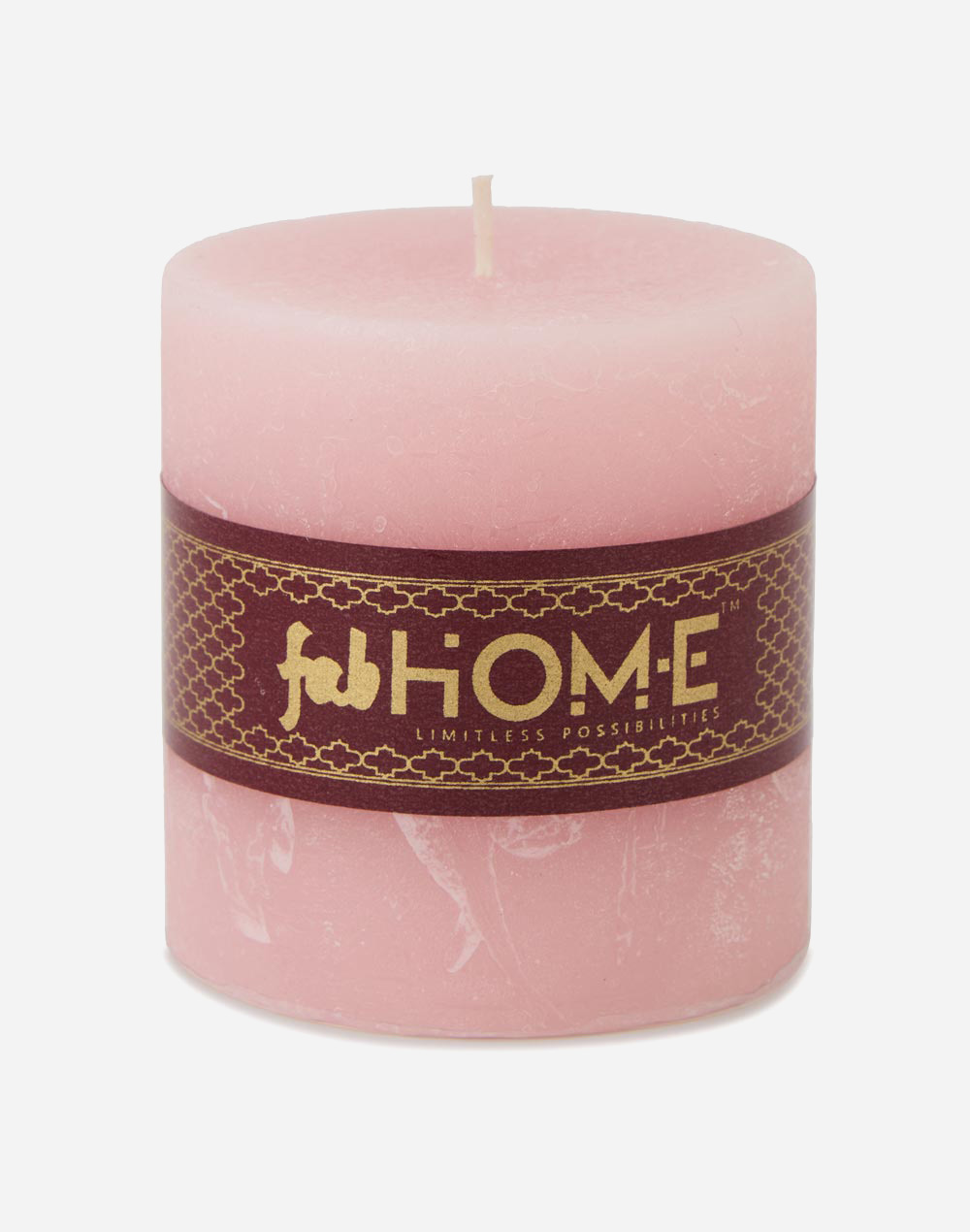 Rose Wax Pillar Candle - Pink Rose Wax Pillar Candle - Pink