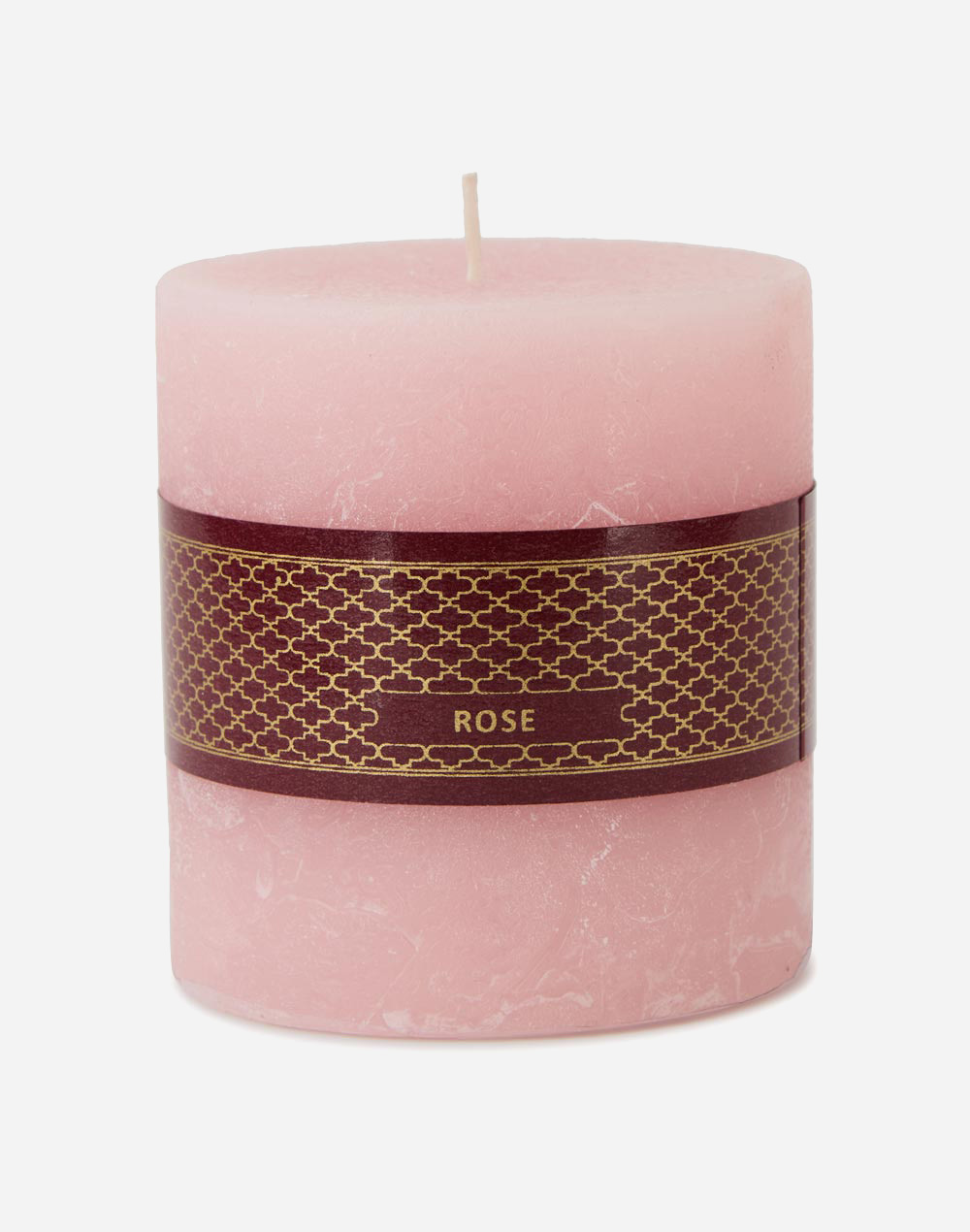 Rose Wax Pillar Candle - Pink Rose Wax Pillar Candle - Pink