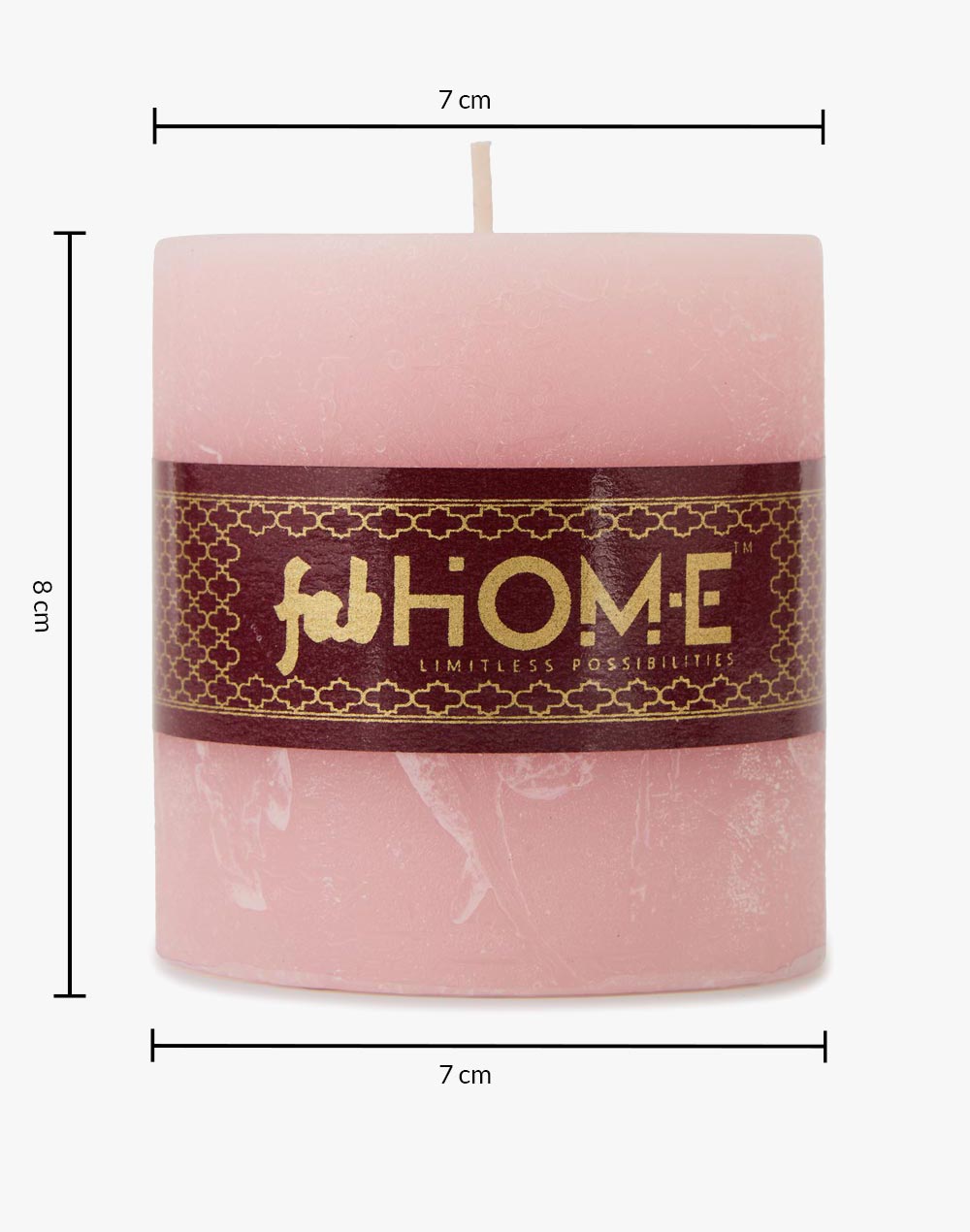 Rose Wax Pillar Candle - Pink Rose Wax Pillar Candle - Pink