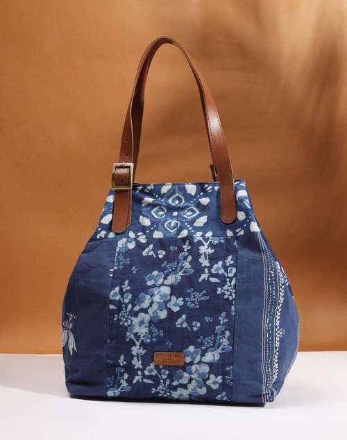 Indigo Printed Fabric Tote Indigo Printed Fabric Tote