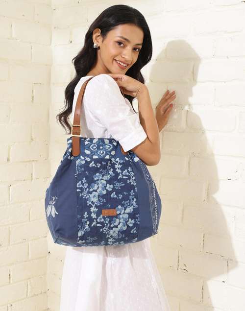 Indigo Printed Fabric Tote Indigo Printed Fabric Tote