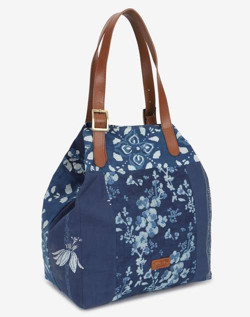 Indigo Printed Fabric Tote Indigo Printed Fabric Tote