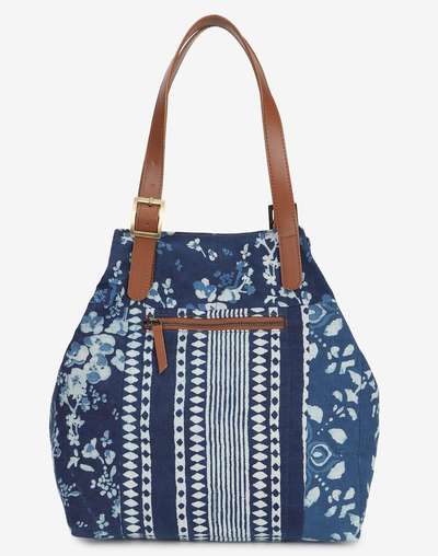 Indigo Printed Fabric Tote Indigo Printed Fabric Tote