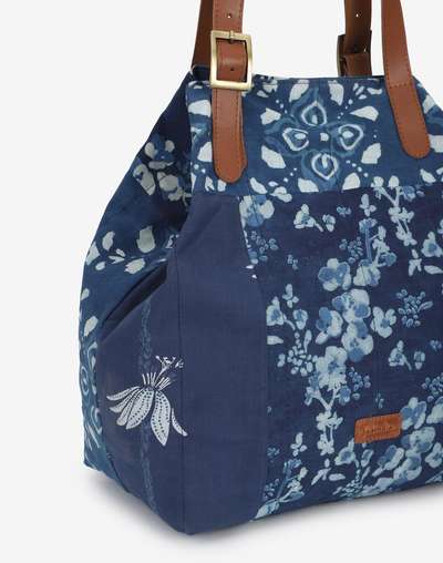 Indigo Printed Fabric Tote Indigo Printed Fabric Tote