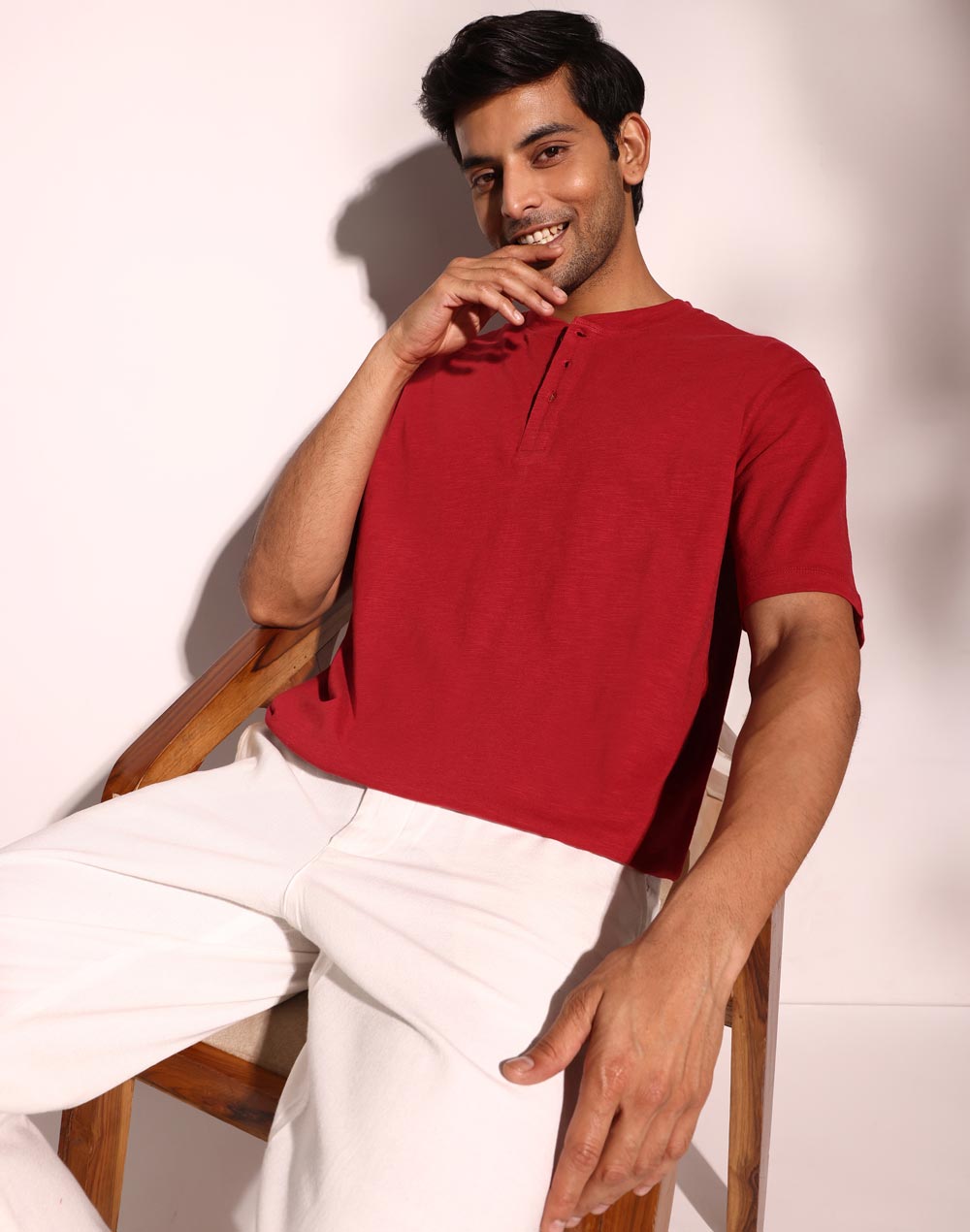 Red Cotton Comfort Fit Organic Slub Tee Red Cotton Comfort Fit Organic Slub Tee