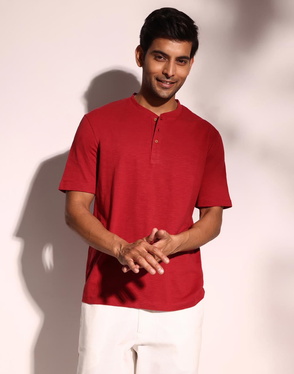 Red Cotton Comfort Fit Organic Slub Tee Red Cotton Comfort Fit Organic Slub Tee