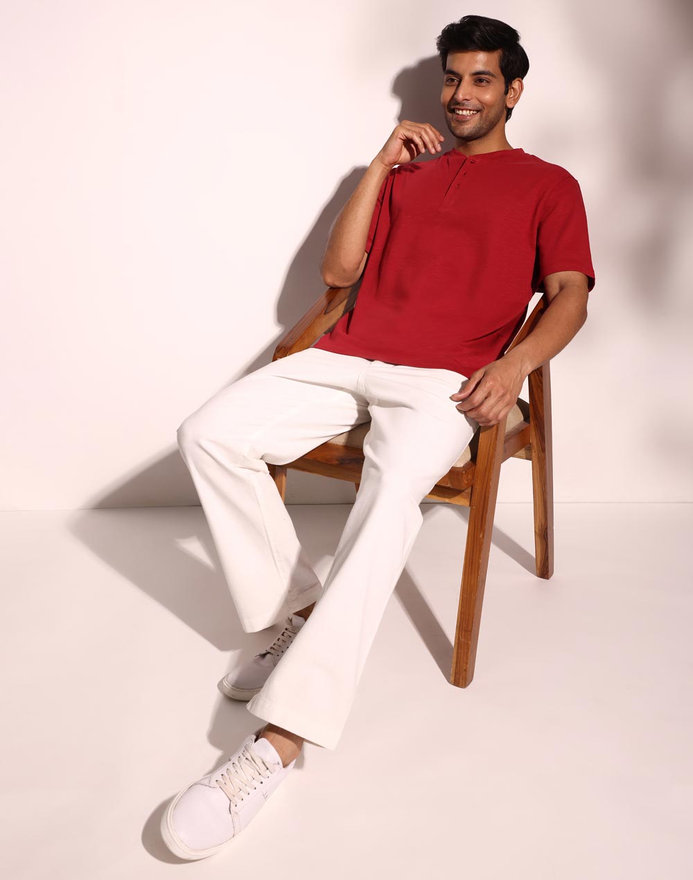 Red Cotton Comfort Fit Organic Slub Tee Red Cotton Comfort Fit Organic Slub Tee