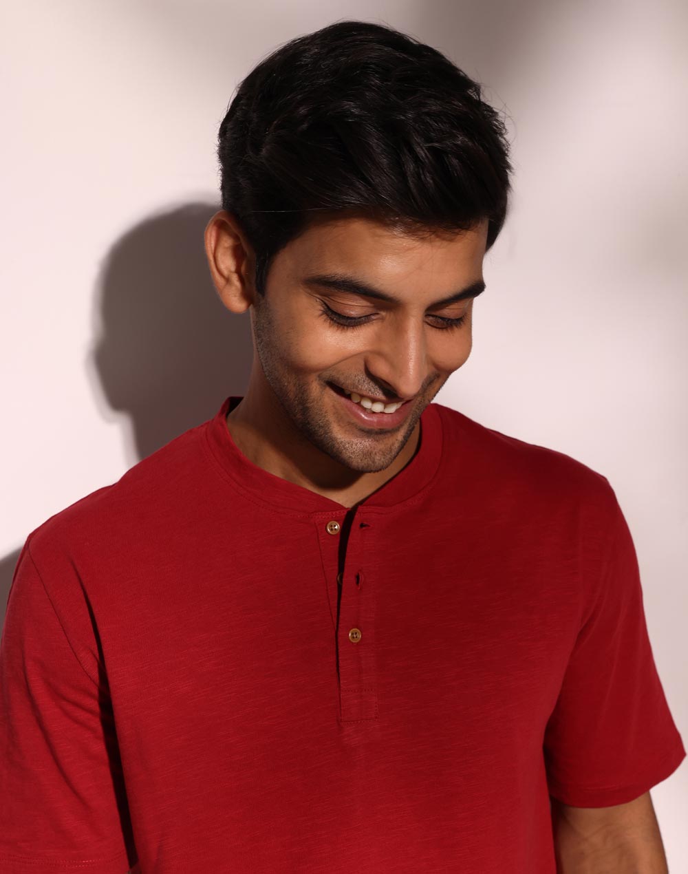 Red Cotton Comfort Fit Organic Slub Tee Red Cotton Comfort Fit Organic Slub Tee