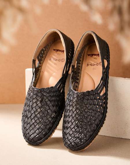 Black Leather Loafers - Main Image