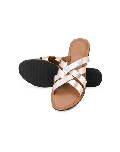 Gold Leather Chappal Gold Leather Chappal
