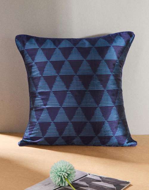 Blue Silk Woven Ikat Cushion Cover 40X40 Blue Silk Woven Ikat Cushion Cover 40X40