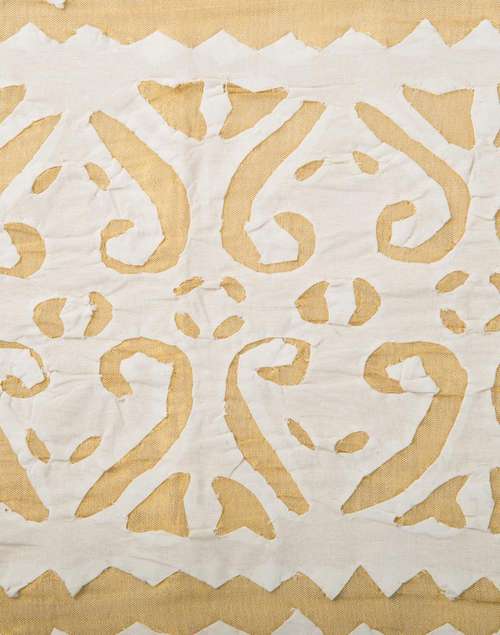 White Cotton Blend Embroidered Nira Runner-Large White Cotton Blend Embroidered Nira Runner-Large