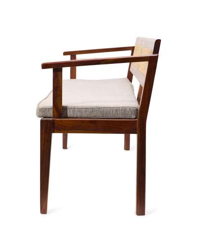 Natural Wood Bench Upholestered - 3 Seater Natural Wood Bench Upholestered - 3 Seater