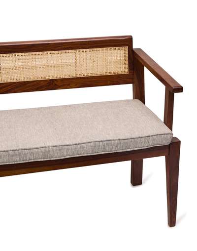 Natural Wood Bench Upholestered - 3 Seater Natural Wood Bench Upholestered - 3 Seater
