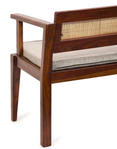 Natural Wood Bench Upholestered - 3 Seater Natural Wood Bench Upholestered - 3 Seater