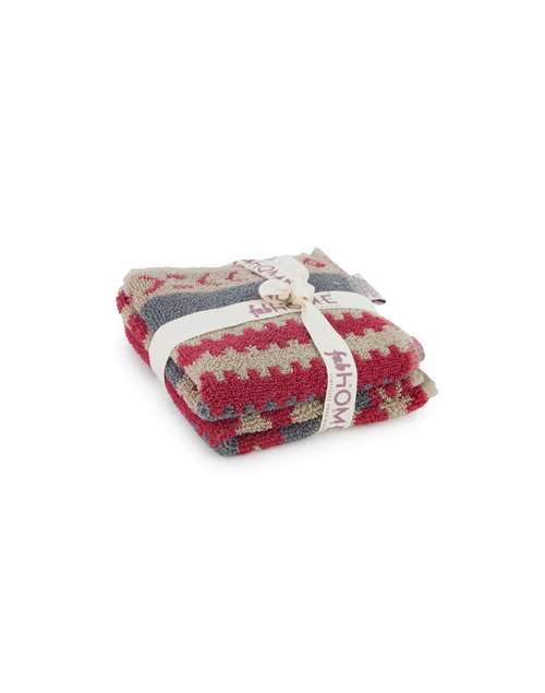 Red Haseena Cotton Pile Towel Set | Set of 2 Red Haseena Cotton Pile Towel Set | Set of 2