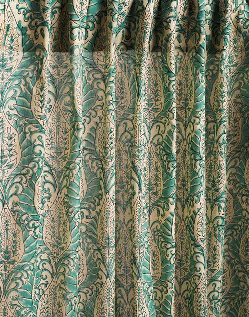 Teal Cotton Hand Block Printed Paro Curtain 5 Feet | 1 Pc Teal Cotton Hand Block Printed Paro Curtain 5 Feet | 1 Pc