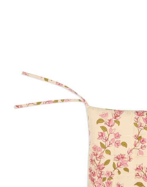 Pink Cotton Printed Bougainvillea Chair Pad Pink Cotton Printed Bougainvillea Chair Pad