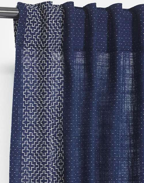 Indigo Cotton Woven Curtain | 1pc- 5 Feet Indigo Cotton Woven Curtain | 1pc- 5 Feet