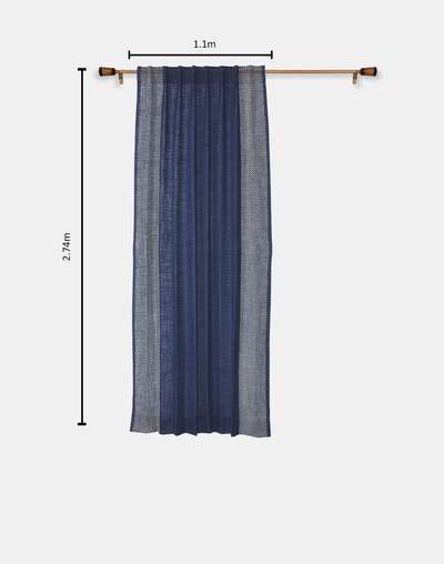 Indigo Cotton Woven Curtain | 1pc- 5 Feet Indigo Cotton Woven Curtain | 1pc- 5 Feet
