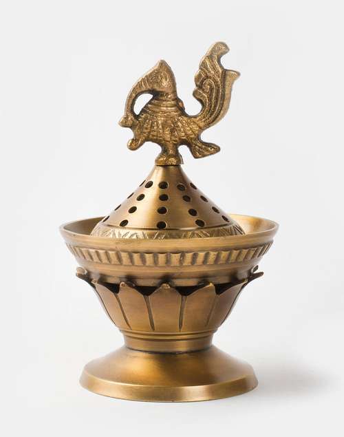 Gold Mehnoor Metal Peacock Fumer Gift Set Gold Mehnoor Metal Peacock Fumer Gift Set