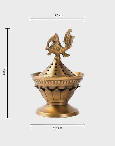 Gold Mehnoor Metal Peacock Fumer Gift Set Gold Mehnoor Metal Peacock Fumer Gift Set