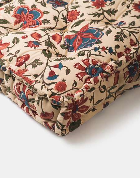 Buy Multi Cotton Blend Woven Gulzar Floor Cushion Cover Online at