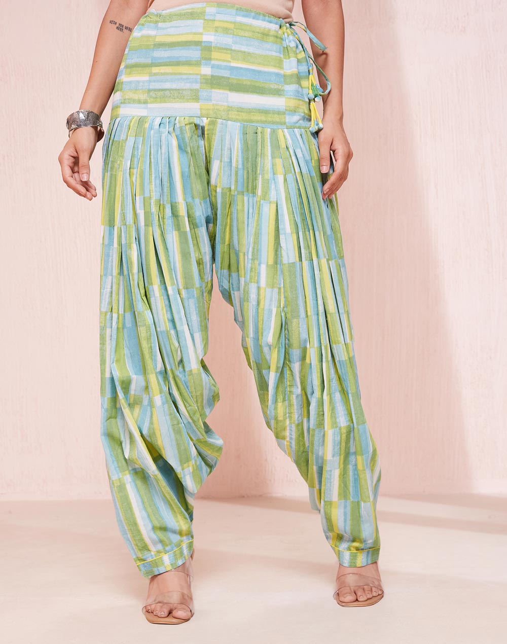 Blue Cotton Printed Patiala Blue Cotton Printed Patiala