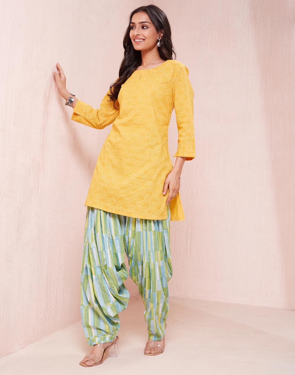 Blue Cotton Printed Patiala Blue Cotton Printed Patiala