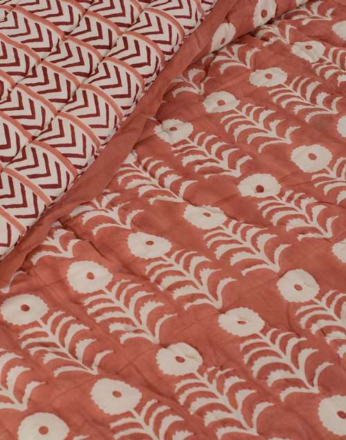 Red Anaisha Cotton Blend Quilt Printed Double Red Anaisha Cotton Blend Quilt Printed Double