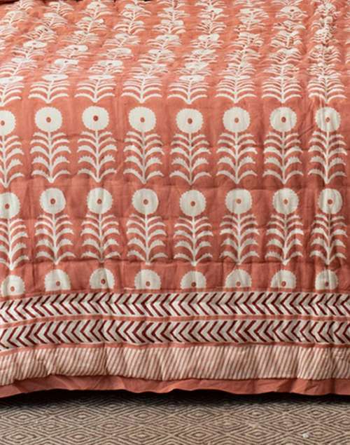 Red Anaisha Cotton Blend Quilt Printed Double Red Anaisha Cotton Blend Quilt Printed Double