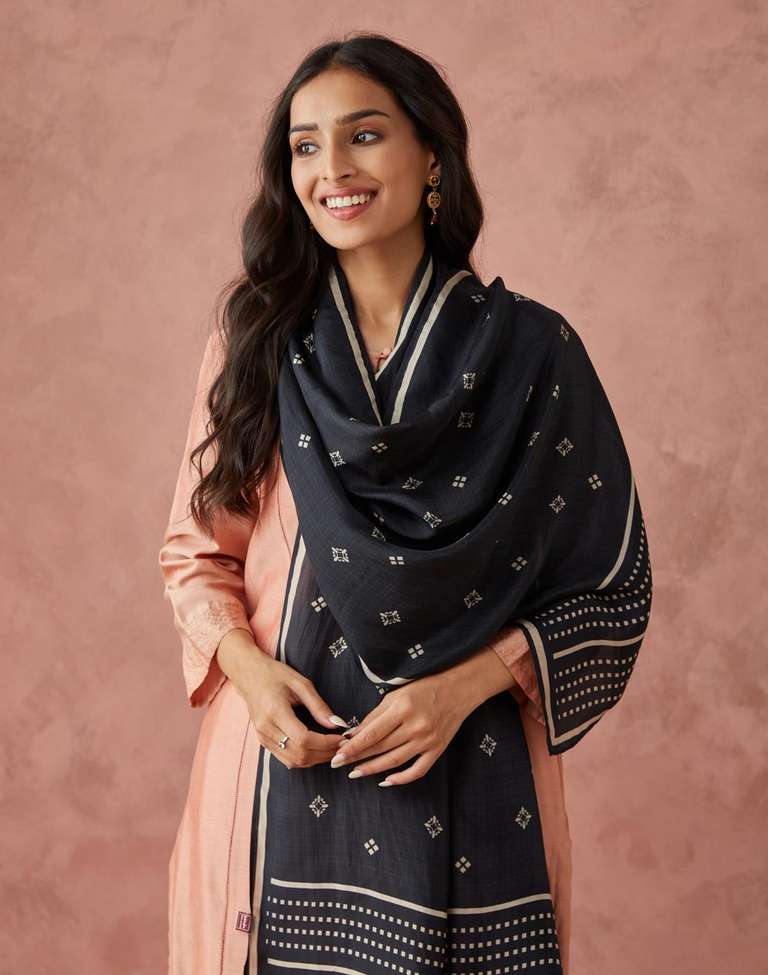 Buy Black Silk Printed Stole for Women Online at Fabindia 20188135