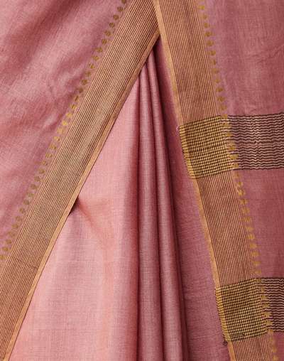 Pink Silk Blend Woven Sari Pink Silk Blend Woven Sari