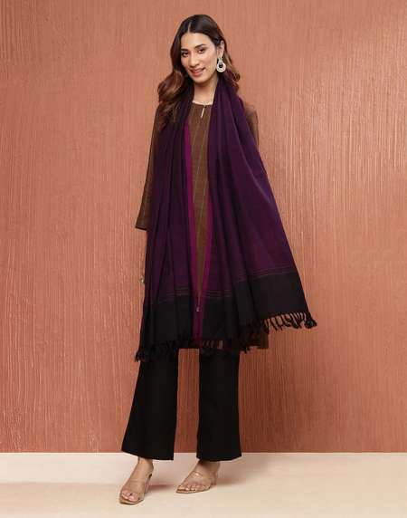 Buy Wine Wool Hand Woven Shawl for Women Online at Fabindia 20193377