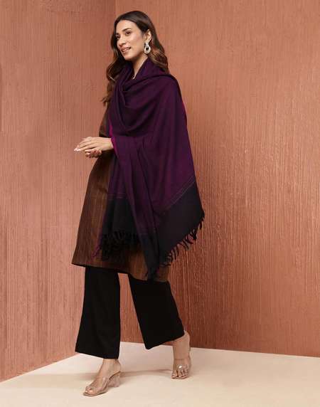 Couverture de selle en laine : noir, violet et blanc - Laine de Couverture de selle en laine : noir, violet et blanc - Laine de